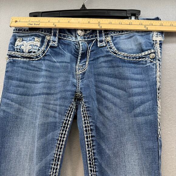Rock Revival Jeans Women's 27 (4) Blue Hana Skinny Embellished Preppy Western - Picture 12 of 16